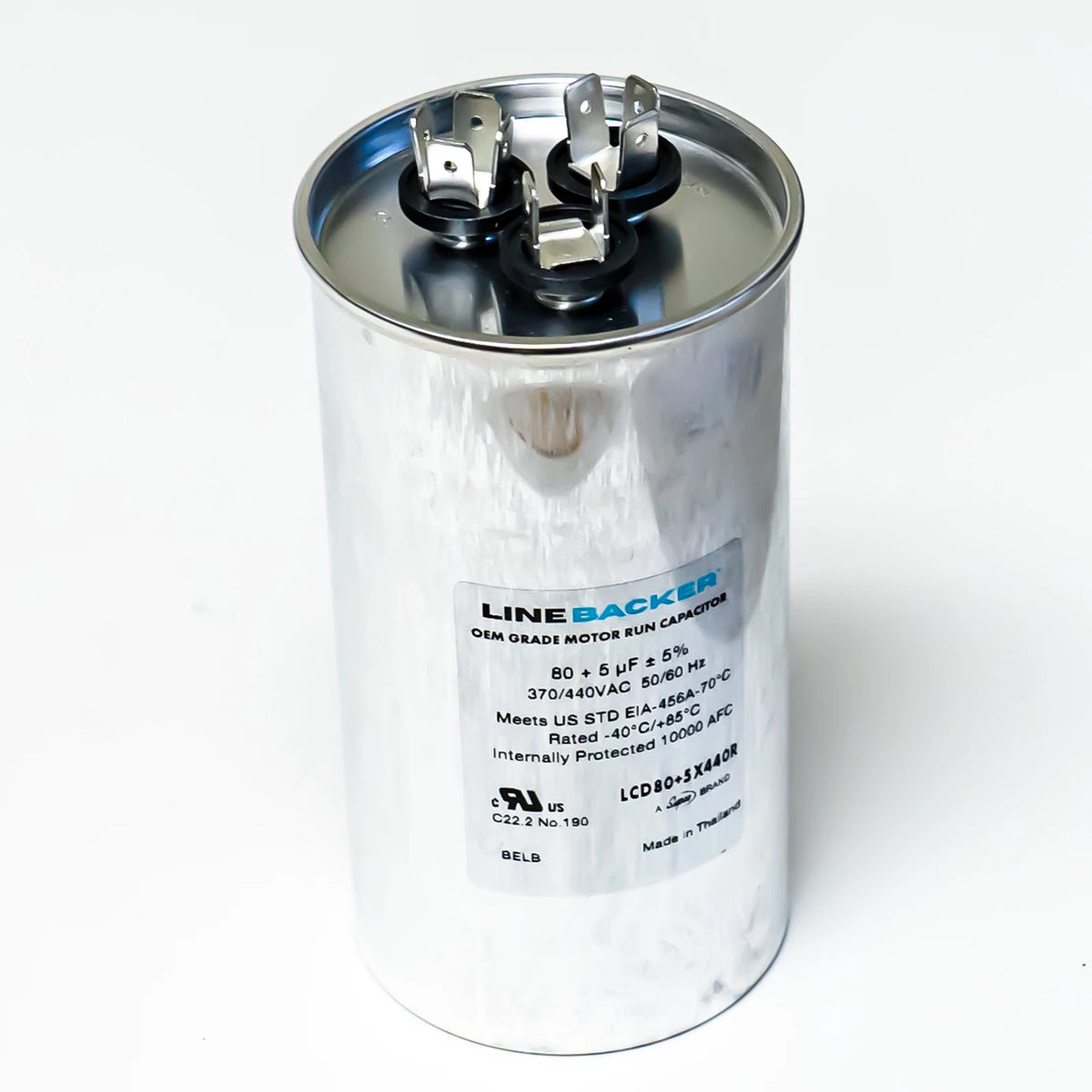 Capacitor Round Dual Run 80 + 5 uf mfd 370/440 Volts for HVAC Motors