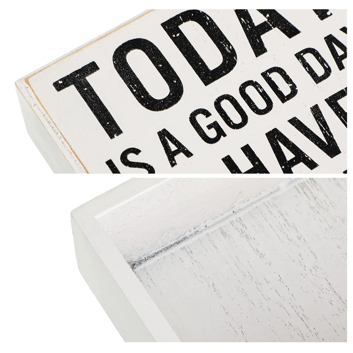 Positive Wood Sign for Office Desk (5x5 inches, 1.78 inches thick)