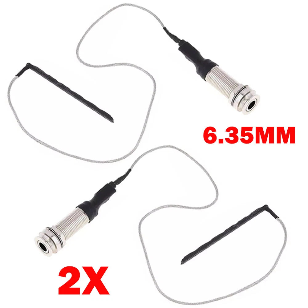 2X Piezo Bridge Pickups for Acoustic Guitar with 6.35mm Jack