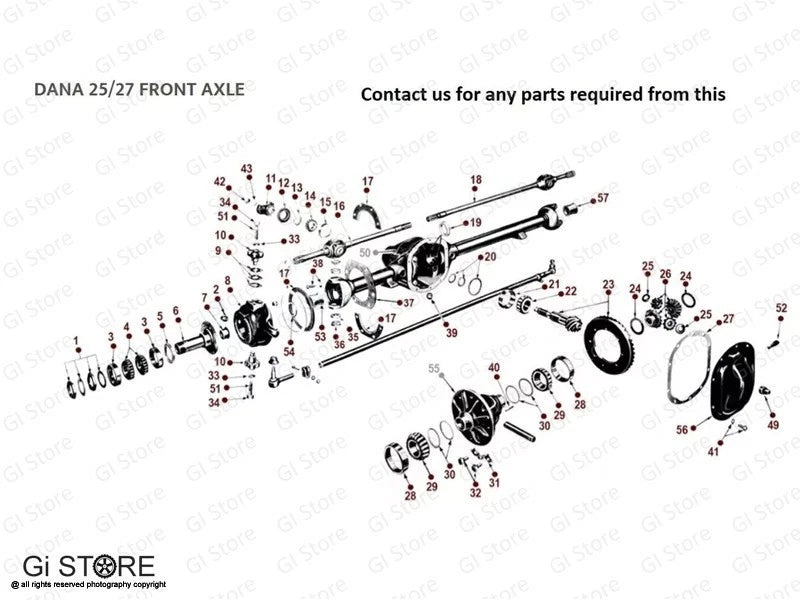 Front Axle Shaft Assembly Set for Jeep CJ2A, CJ3B, CJ5, MB, GPW, M38 (1945–1971)