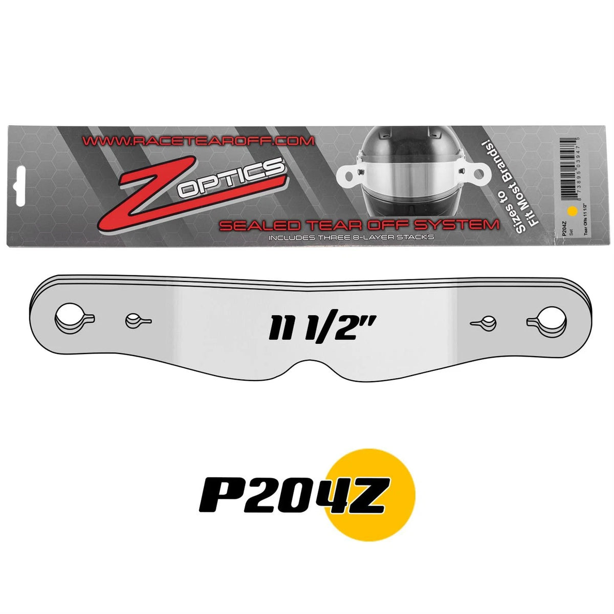3X Tear Offs for Z Optics P205Z Helmet (Sealed, 12-3/8 In)