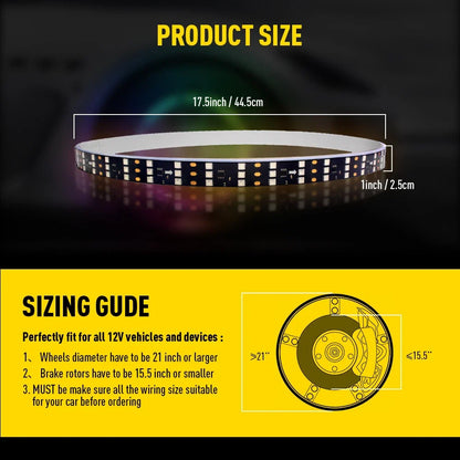 Set of 4 Multi-color RGB LED Wheel Rings for Car Truck