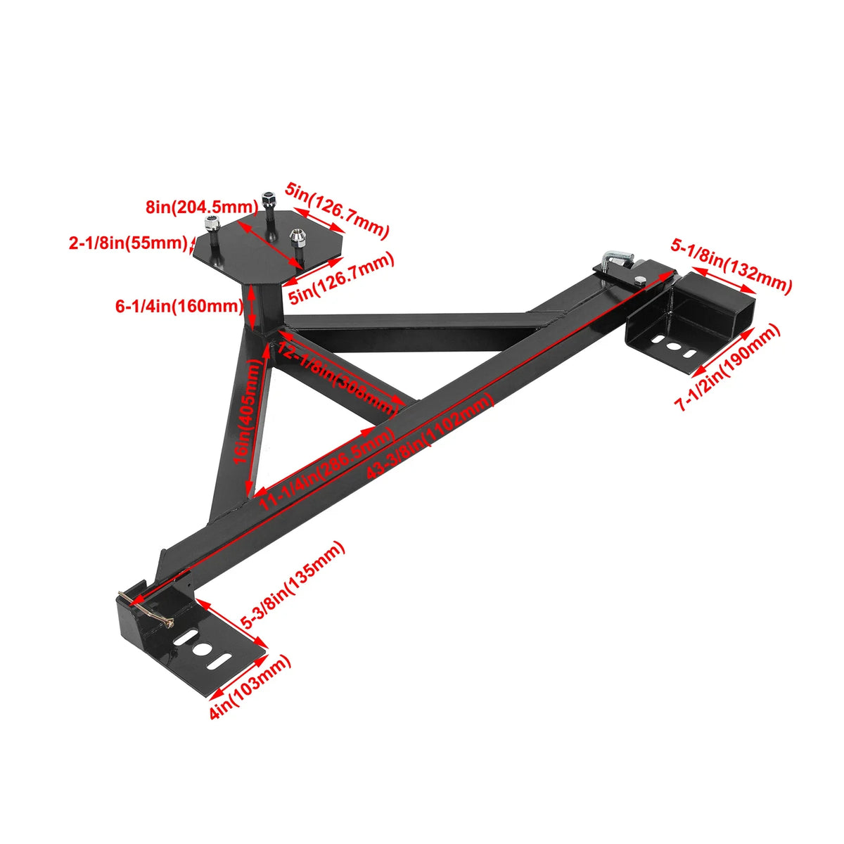 Rear Spare Tire Carrier for Hummer H2 (2003–2009) Steel Rack with Drop-down