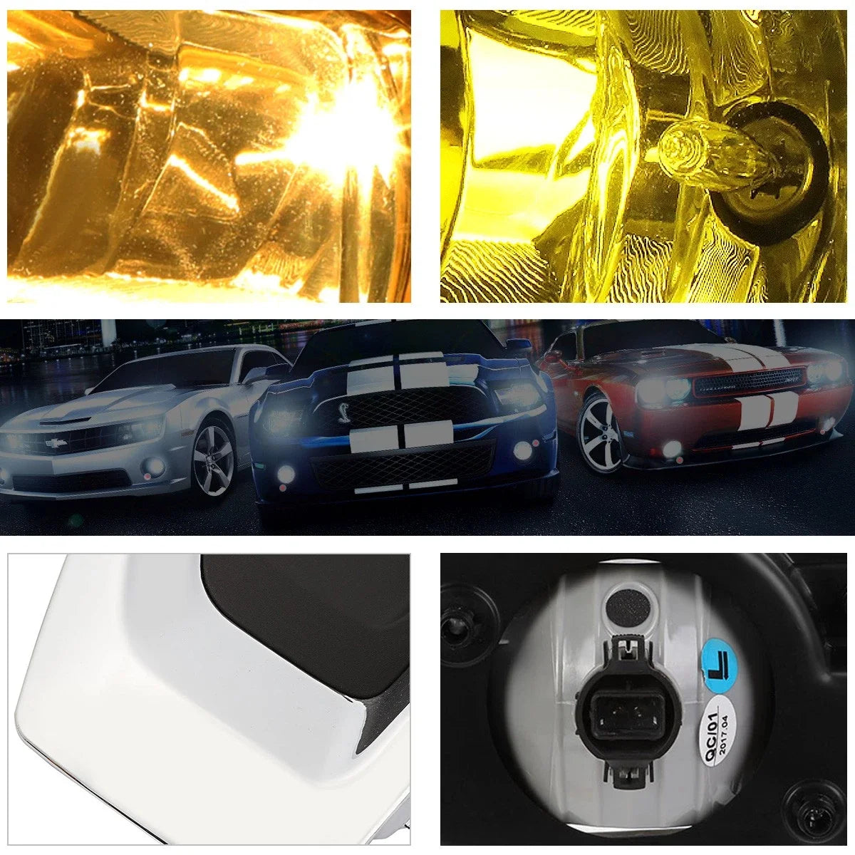 Amber Lens Front Bumper Fog Light Set for GMC Yukon XL (2015–2018)