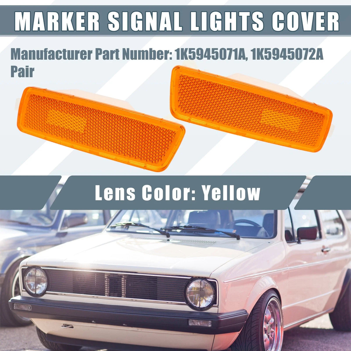 LED Front Bumper Side Marker Lights Cover for Volkswagen Jetta (1 Pair)