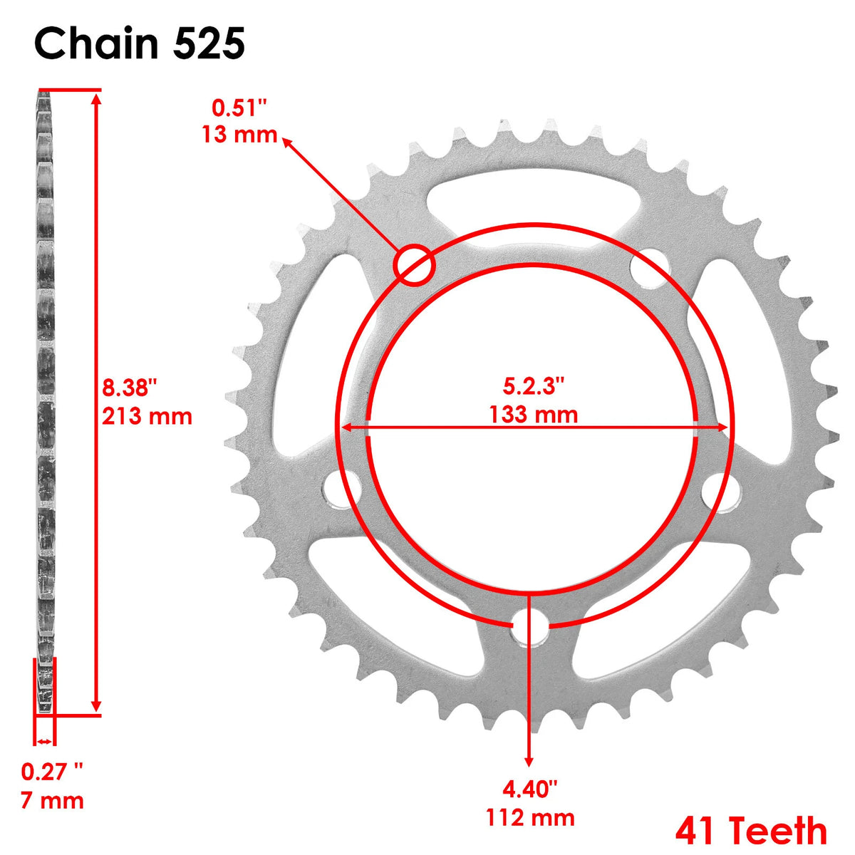 Black Drive Chain & Sprockets Kit for Honda CBF500/CBF500 ABS (2004–2008) EG1537FS205XO