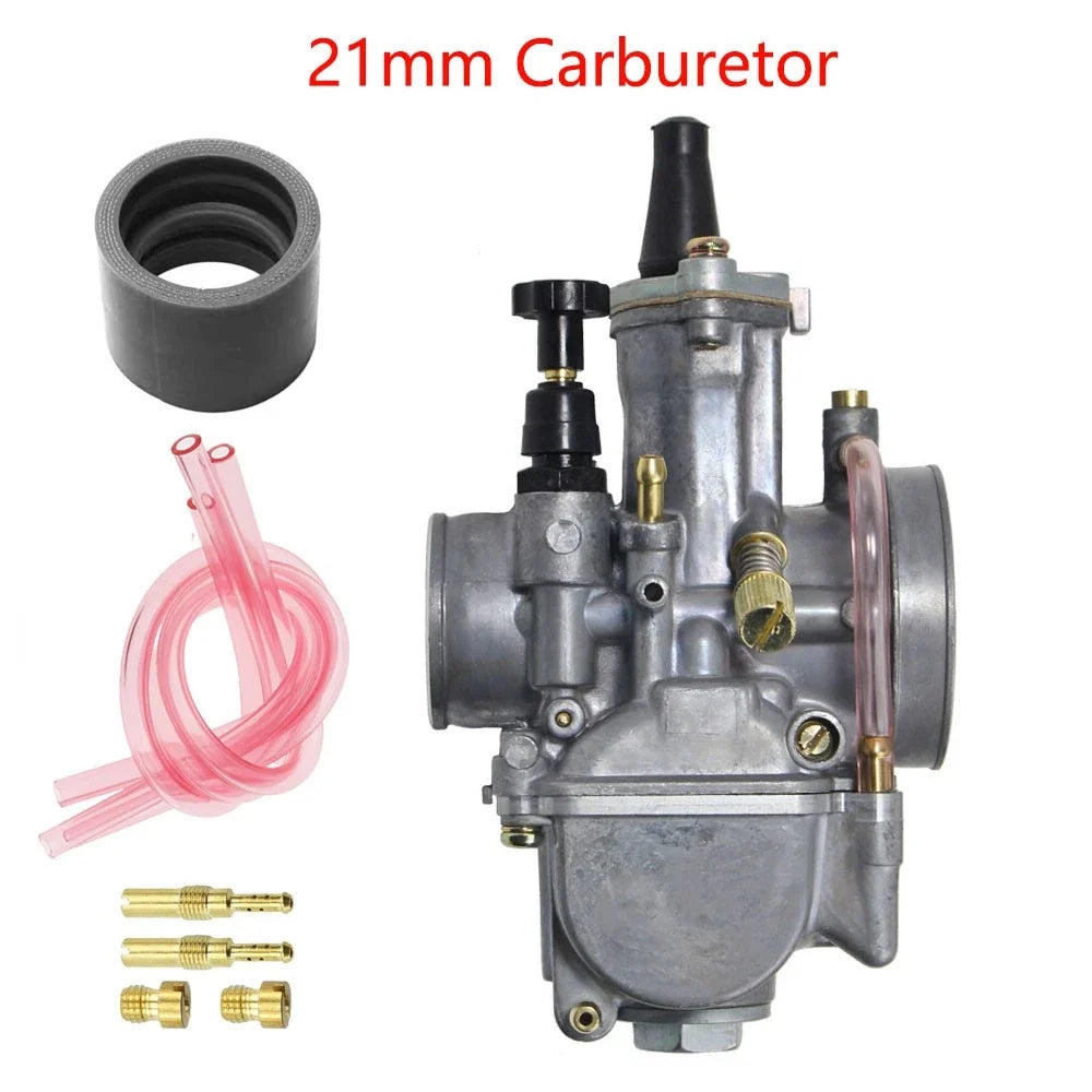 21mm Carburetor with Power Jet for PWK21 50-100cc Engine (2/4 Stroke ATV)