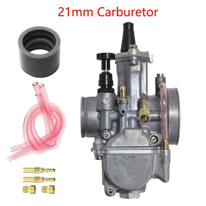 21mm Carburetor with Power Jet for PWK21 50-100cc Engine (2/4 Stroke ATV)