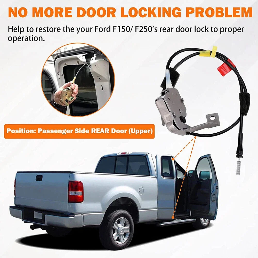 Rear Right Door Upper Latch with Cable for Ford F-150 F-250 (1997–2004)
