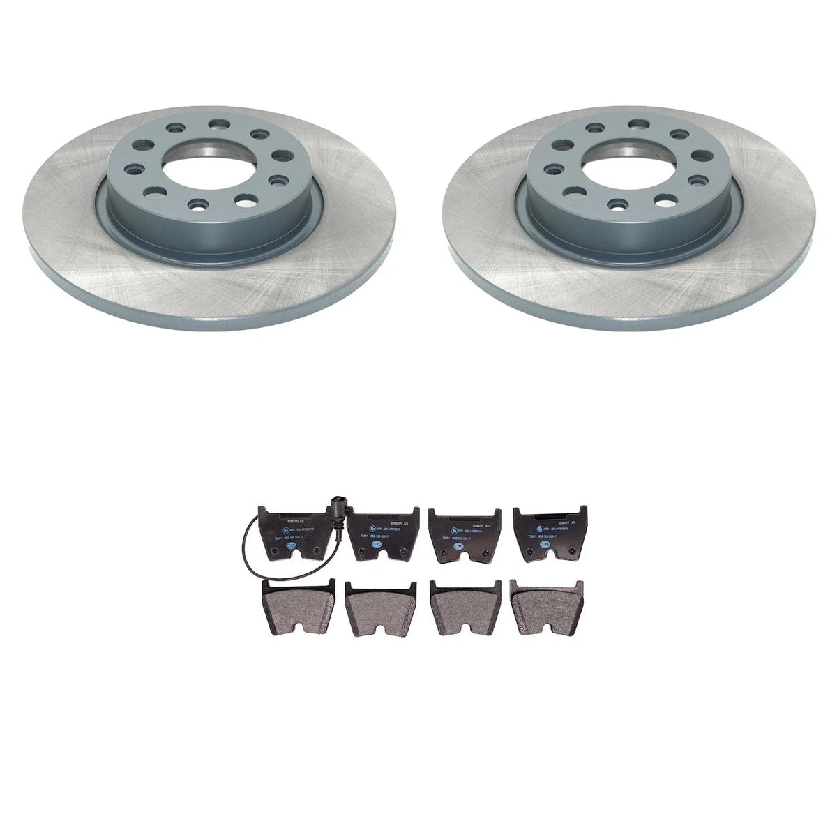 Set of 2 DuraGo Rear Rotors & Hella Low-Met Disc Brake Pads for Ford Jeep Compass (EDE)