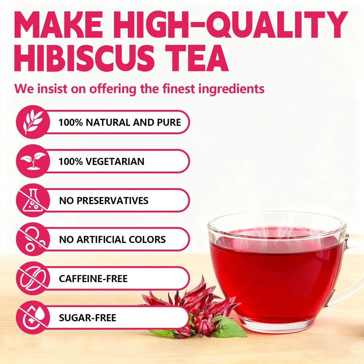 Hibiscus Tea Bags Set of 120 (2g/Bag) 100% Natural