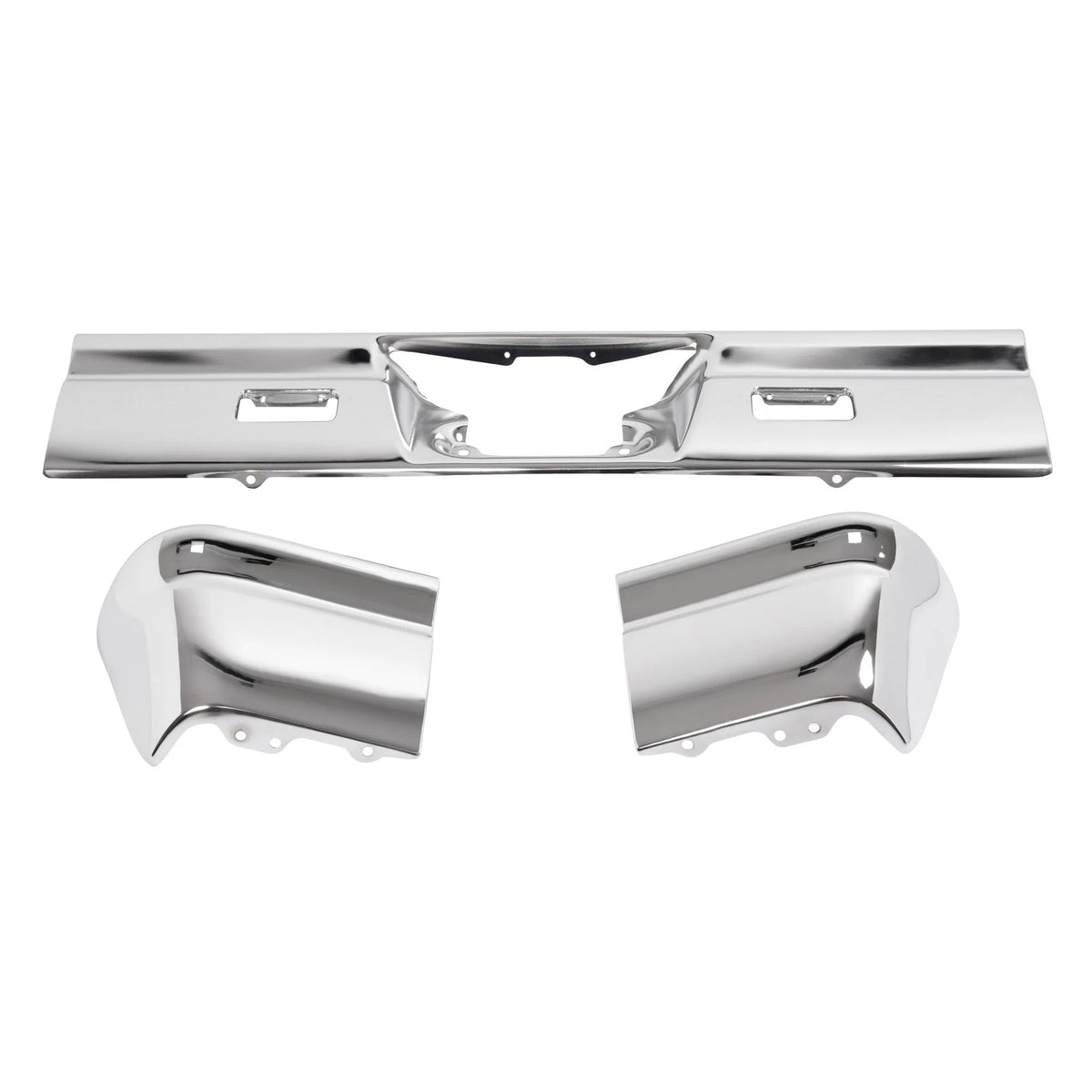 3Pcs Rear Bumper Assembly Set for Chevy Impala (1966) Chrome Steel CON-A000000789