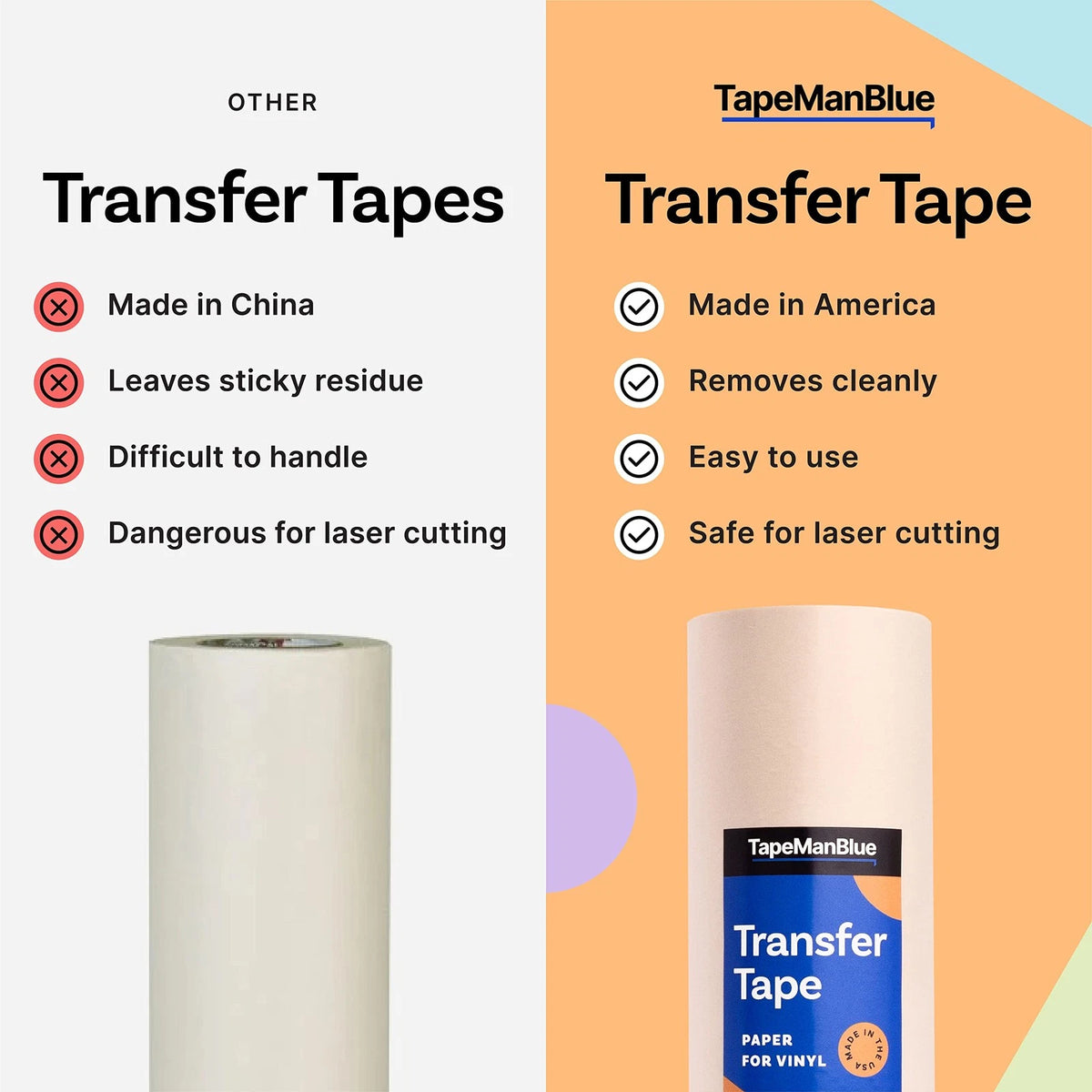 12" x 100' Paper Transfer Tape Roll