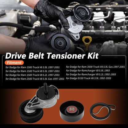 Set of 1 Drive Belt Tensioner Kit for Dodge Ram 1500 (1997–2001) No. 53010158AB