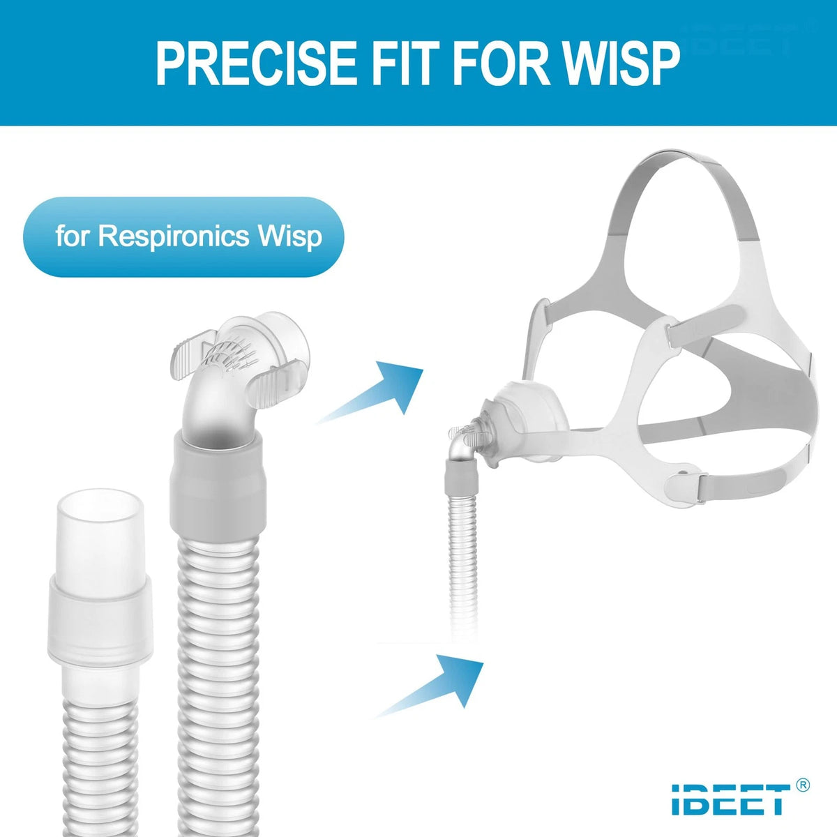 Replacement Tube Assembly for Wisp Nasal Mask (18.5 inches, Clear)