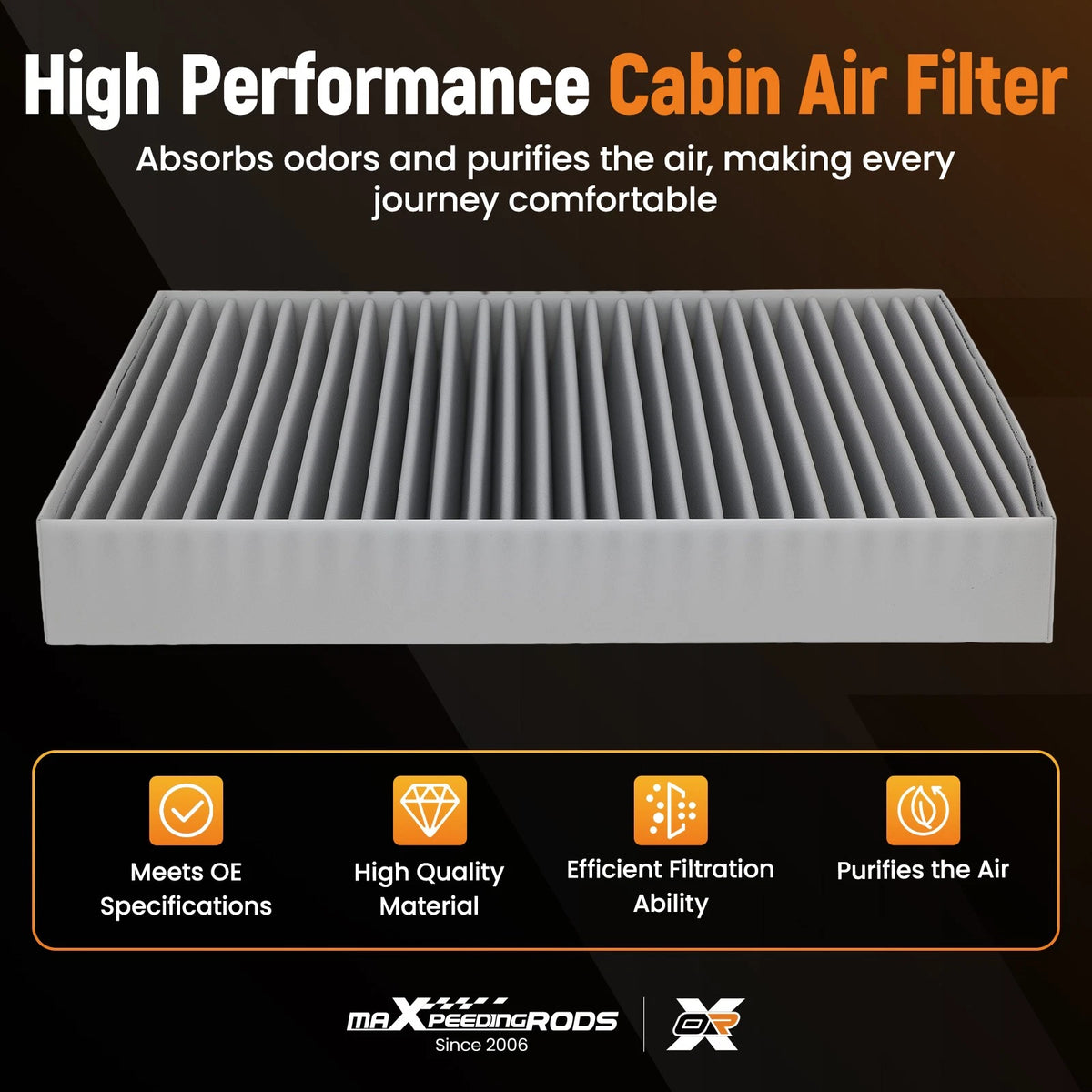 Activated Carbon Cabin Air Filter for Hyundai Sonata (2015–2019) SUHE19, CF12151, C2H79-AP000