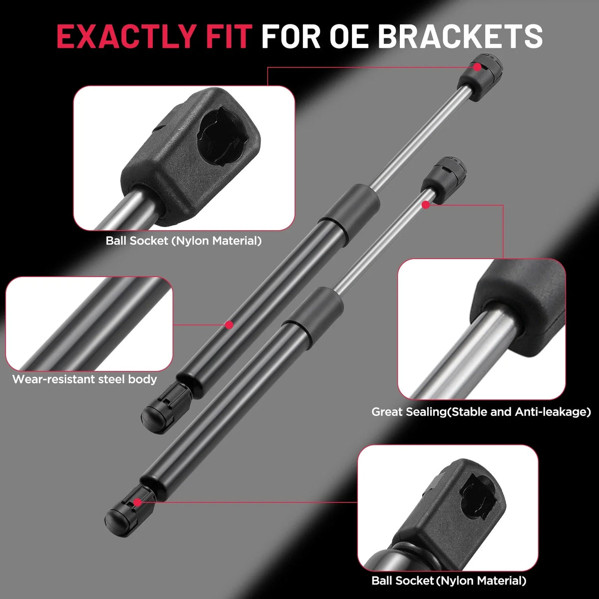 Pair Rear Trunk Lid Lift Supports for Chevrolet Cobalt (2006–2008)