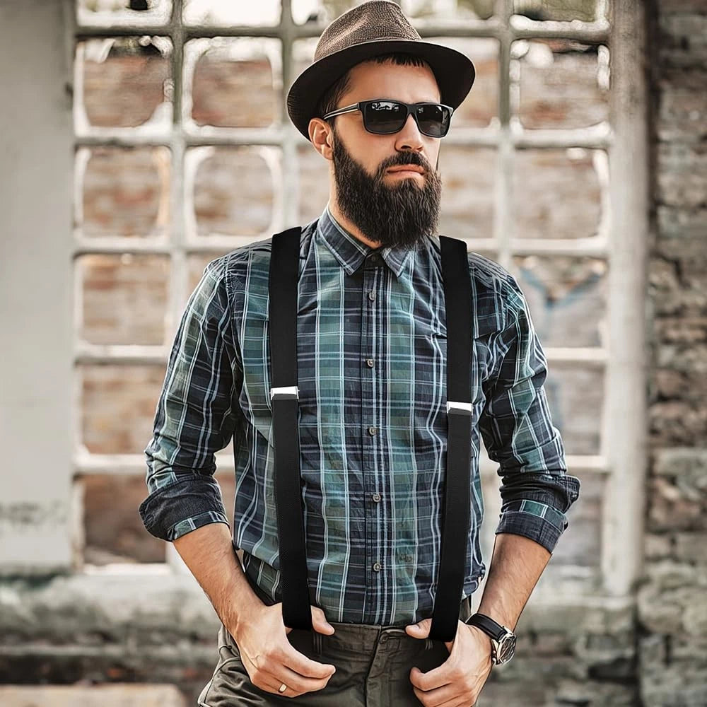 Black Suspenders for Men Heavy Duty (1 Piece)