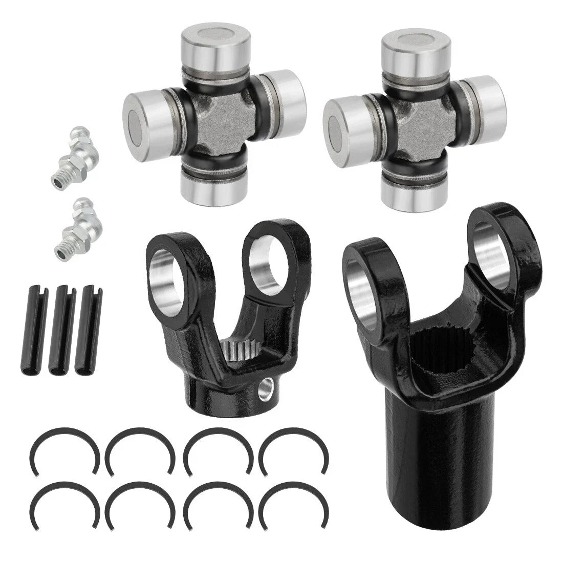 Set of 2 Front Prop Shaft Yoke & U-Joint for Polaris Ranger 700 800 900 Crew XP