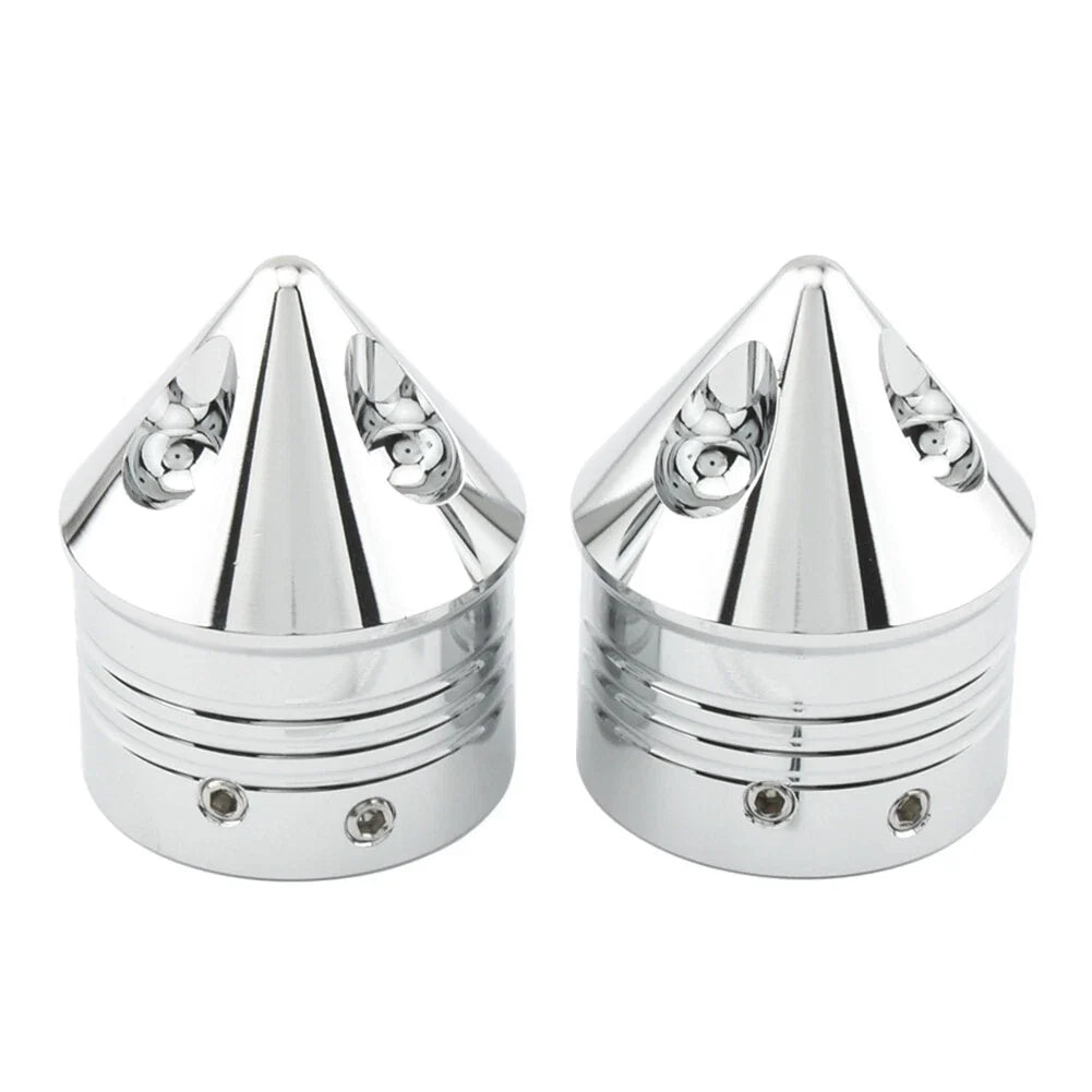 1 Pair Front Wheel Axle Nut Covers for Harley Touring Road Glide Dyna Softail (–)