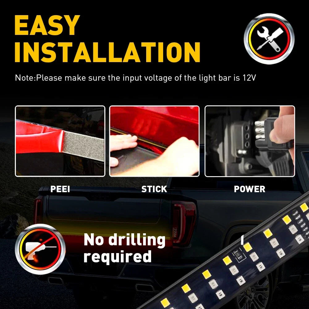 48" 3 Row LED Strip Light Tailgate Bar for Car Truck (Universal)