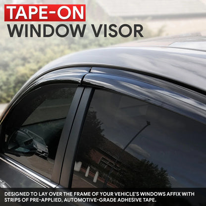 4-Piece 3M Tape On Wind Rain Sun Side Window Visors for Mitsubishi Lancer (2008–2017)