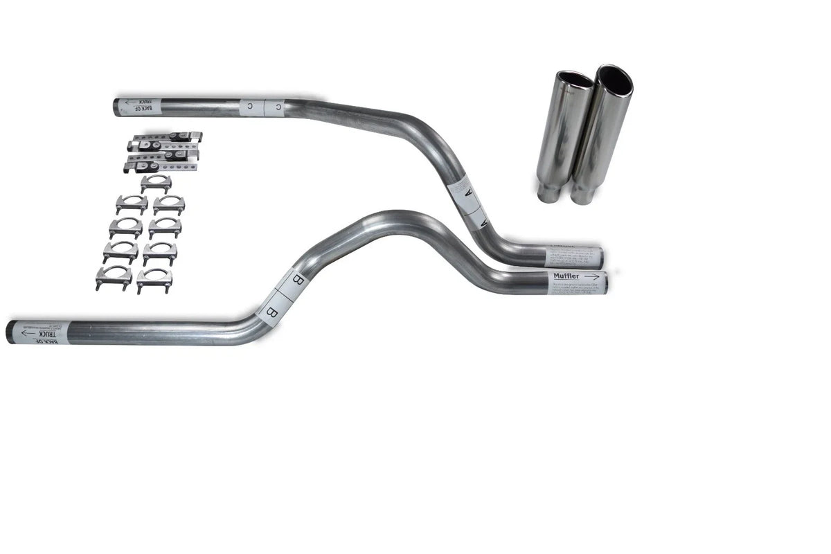 2.5" Dual Exhaust Kit for Dodge Dakota (1997–2005) No Muffler Clamp Tips