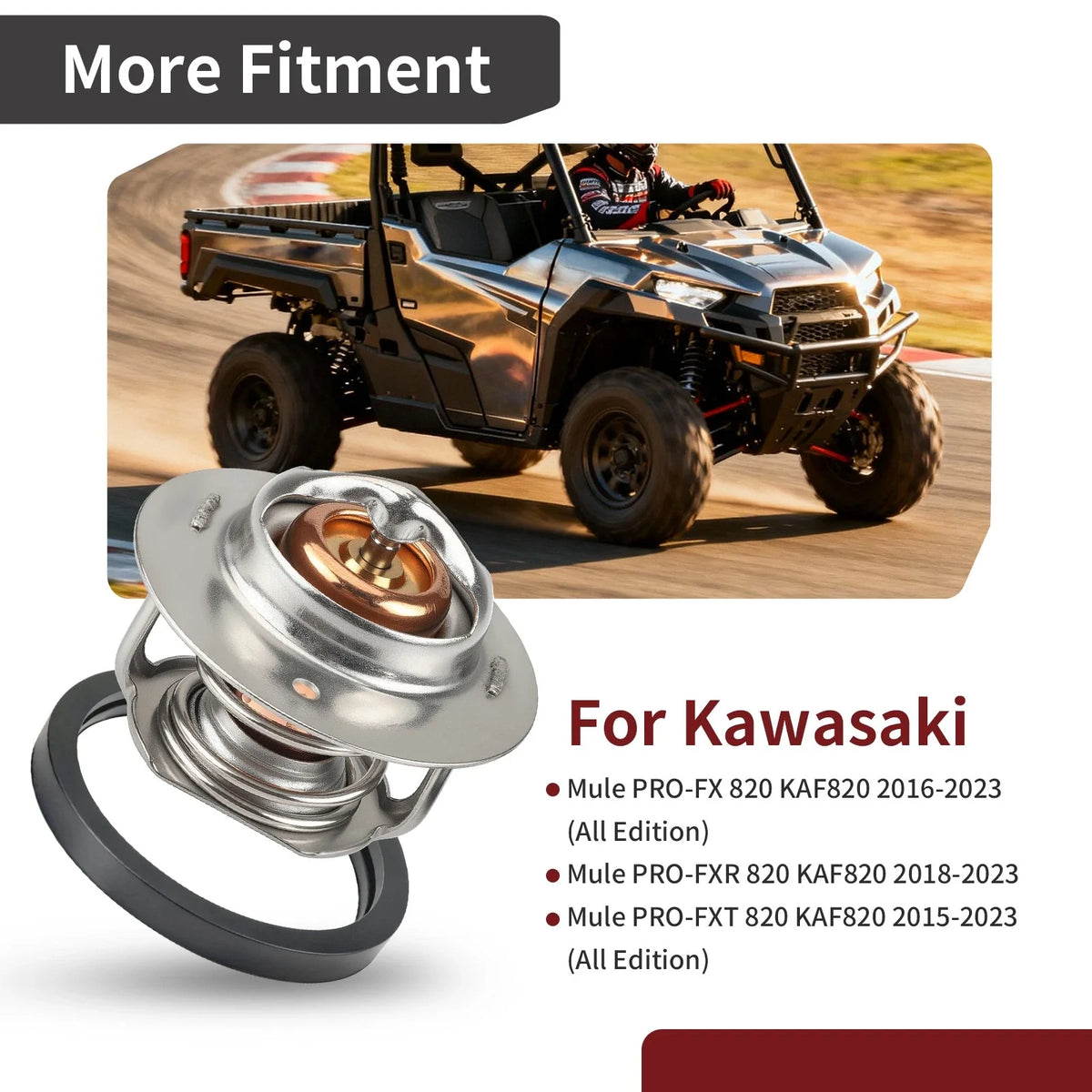 Thermostat w/ O-Ring for Kawasaki Mule PRO-FX PRO-FXR PRO-FXT (2015–2023)