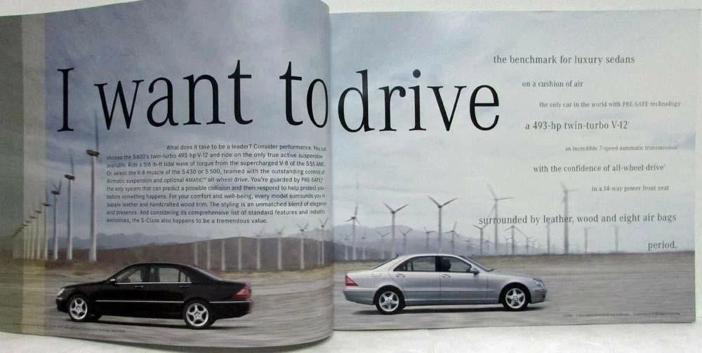 Sales Brochure for Mercedes-Benz S-Class (2004) S430 S500 S55 AMG S600