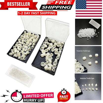 120 Pieces Fake Tooth Cap Crown Veneers for Anterior and Molar Posterior