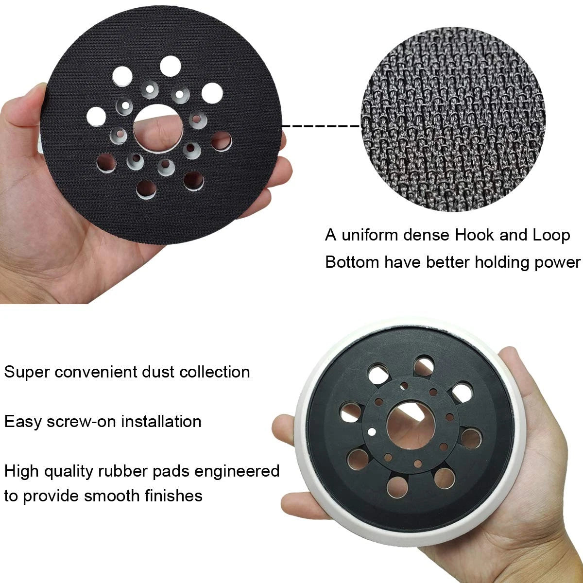 5 Inch 8 Hole Hook & Loop Replacement Sander Pad for Bosch ROS20VS (2010–2023)