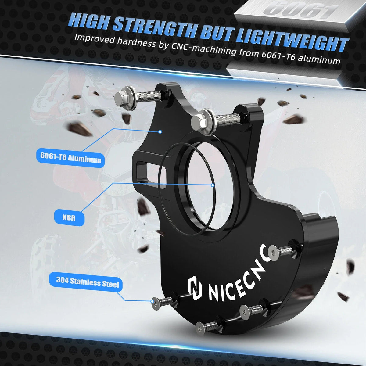Rear Caliper Bracket Rotor Guard #43211-HP1-000 for Honda TRX450R TRX450ER (2004–2009)