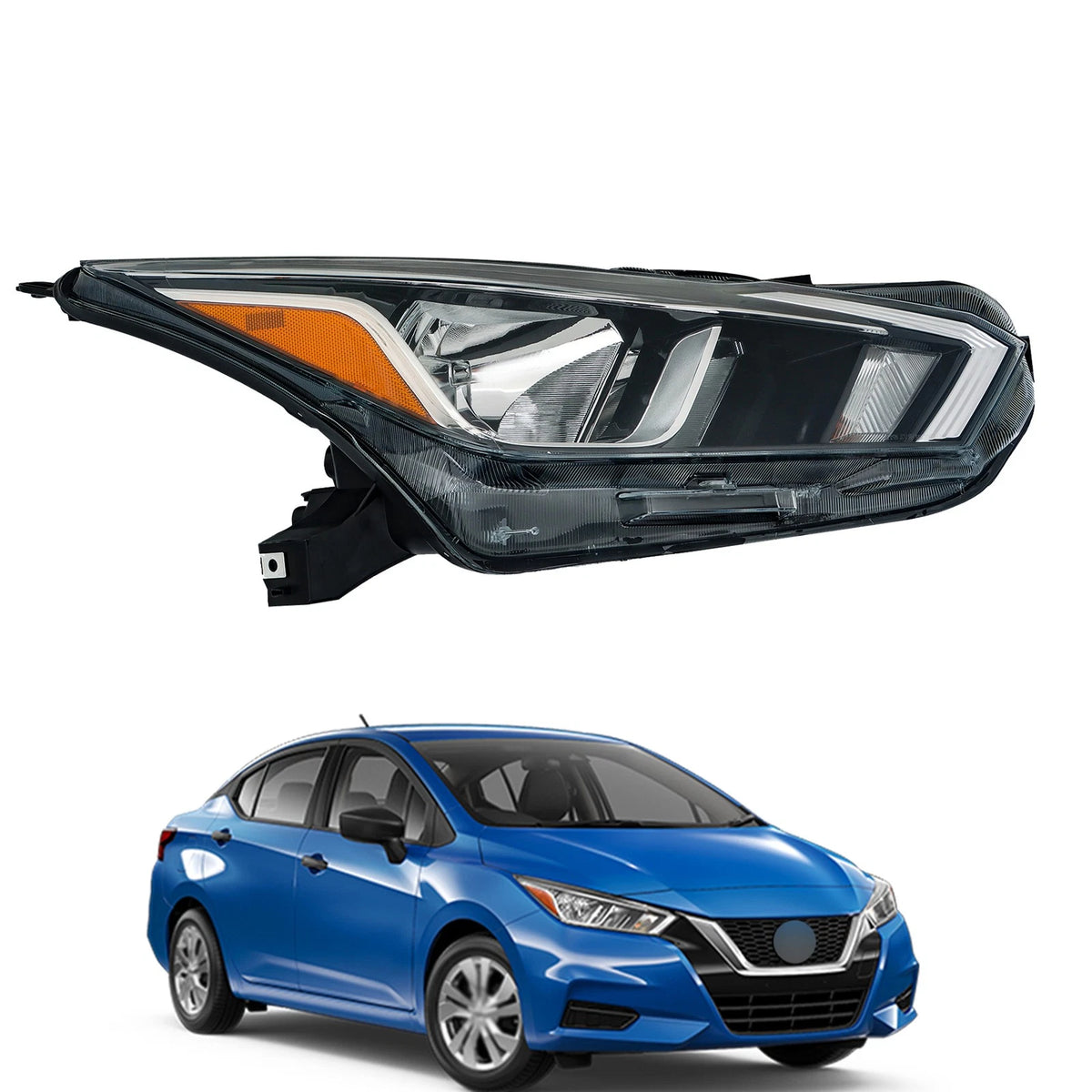 Right Front Headlight for Nissan Versa S SV (2020–2021) NI2503273, 260105EE0A
