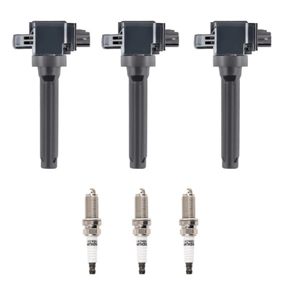 3X Ignition Coil + 3X Spark Plug for Mitsubishi Mirage 2014–2015 9W1B3E