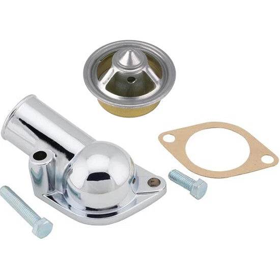 Chrome Water Neck & 180° High Flow Thermostat for Chevy (1966–1986) 9100560