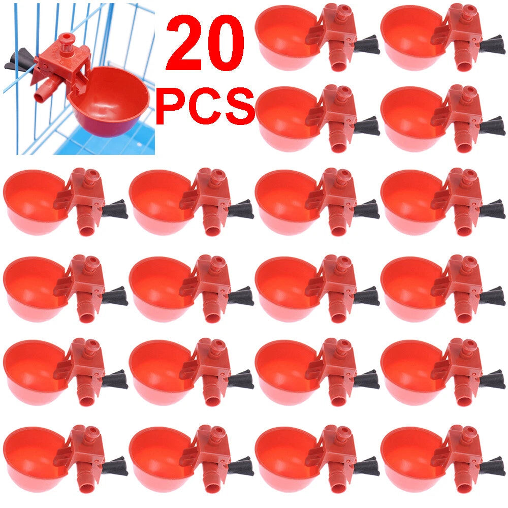 10/20PC Automatic Drinking Cups for Poultry/Quail (No Part Numbers)