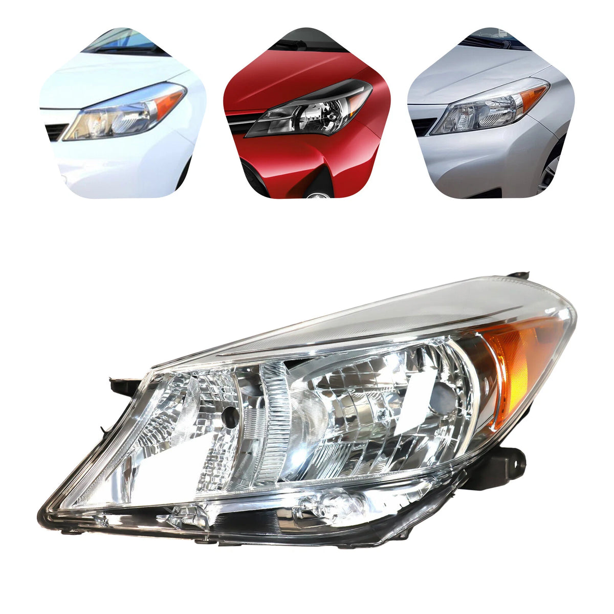 Halogen Headlight for Toyota Yaris Hatchback (2012–2014) 8113052D30, 8117052D30, TO2519132, TO2518132