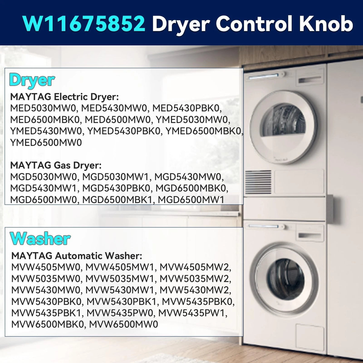Dryer Knob Replacement for Maytag W11675852