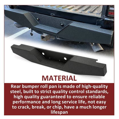 Rear Bumper for Ford Ranger Pickup (1993–2011) Black Powder Coated Steel