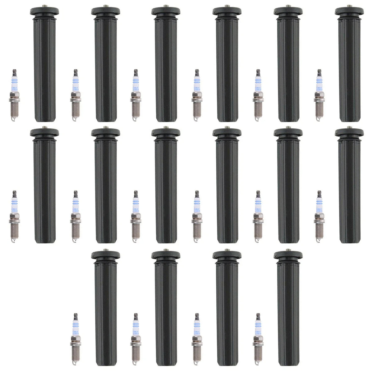 Set of 16 Double Platinum Spark Plugs & Ignition Coil Boot Kit for Ram 1500 V8