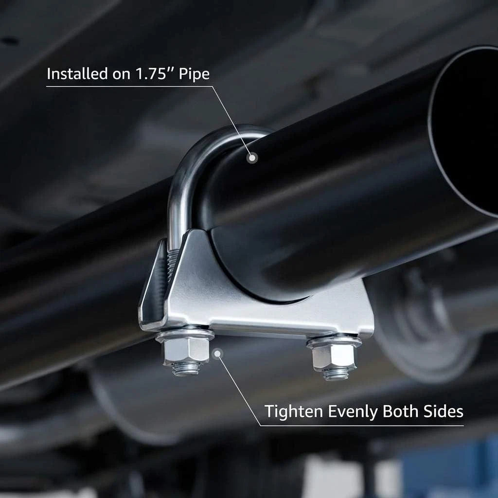 2X U-Bolt Exhaust Clamp 1.75" OD for Universal Applications