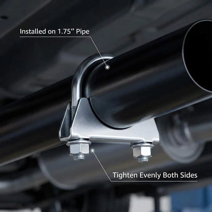 2X U-Bolt Exhaust Clamp 1.75" OD for Universal Applications