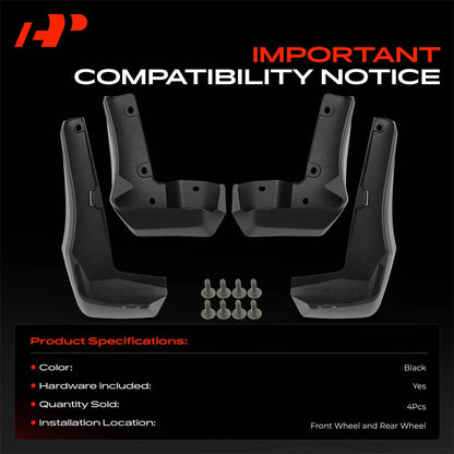 Set of 4 Splash Guards Mud Flaps for Honda Civic Type R (2017–2018)