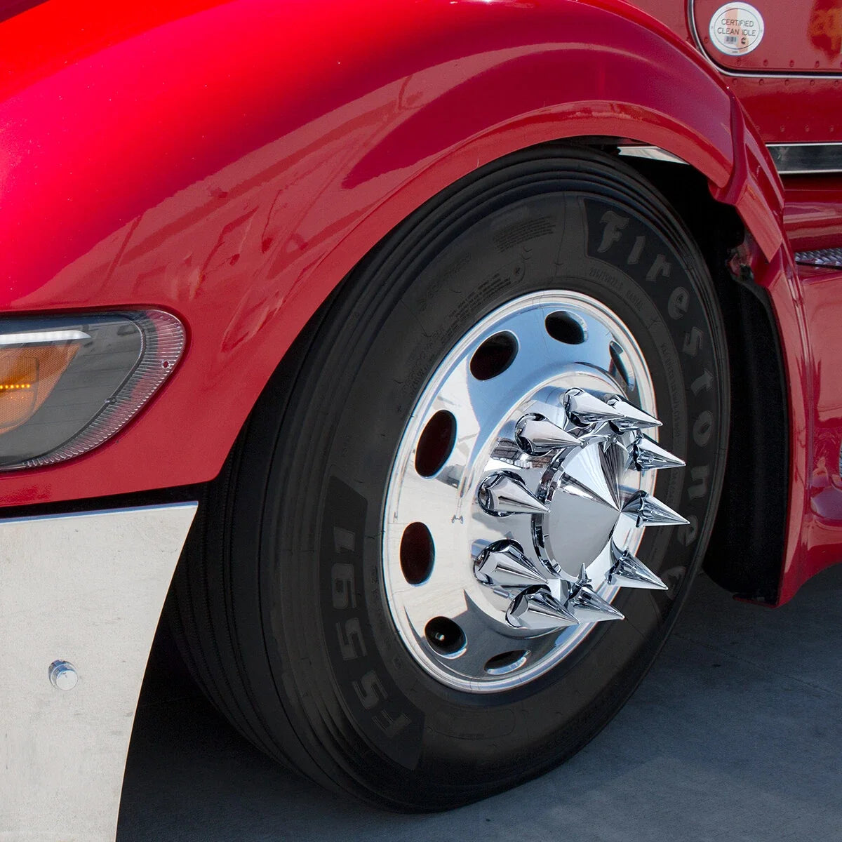 Chrome Spike Lug Nut Covers 33mm Push On Front for Jeep Wrangler (2007–2024)