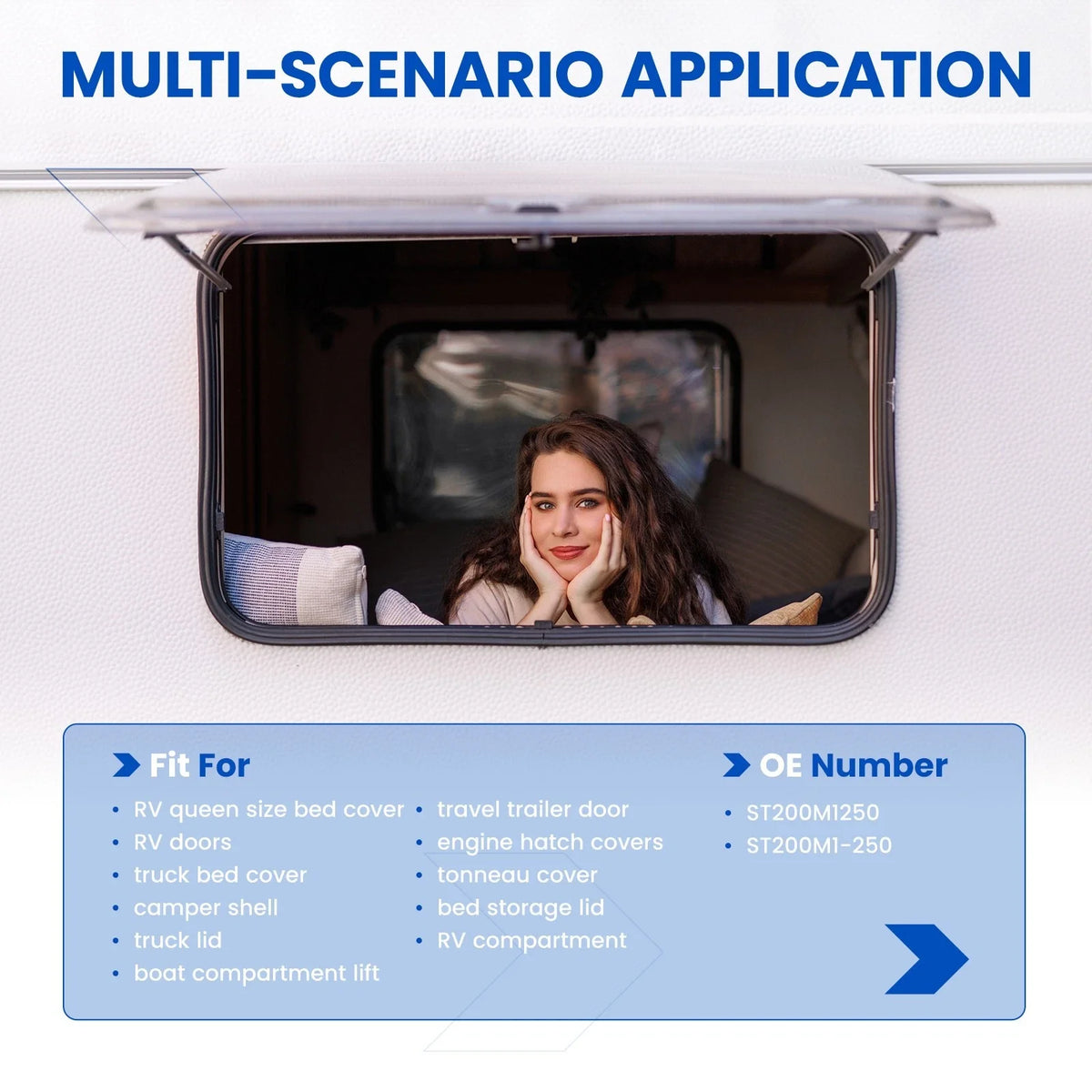 Gas Shocks 1115N 20 in for ST200M1250 Camper Shell Truck Topper (2015–2025)