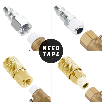 Brass Air Hose Fittings for Industrial M-Type Plug (1/4 FNPT)