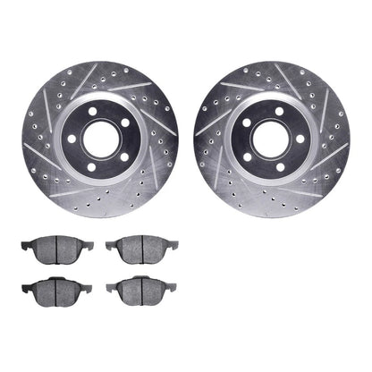 Rotor Set for Volvo C30 (2007–2013) ALX-PAU-DF-7612-54018-CLA4, Drilled & Slotted