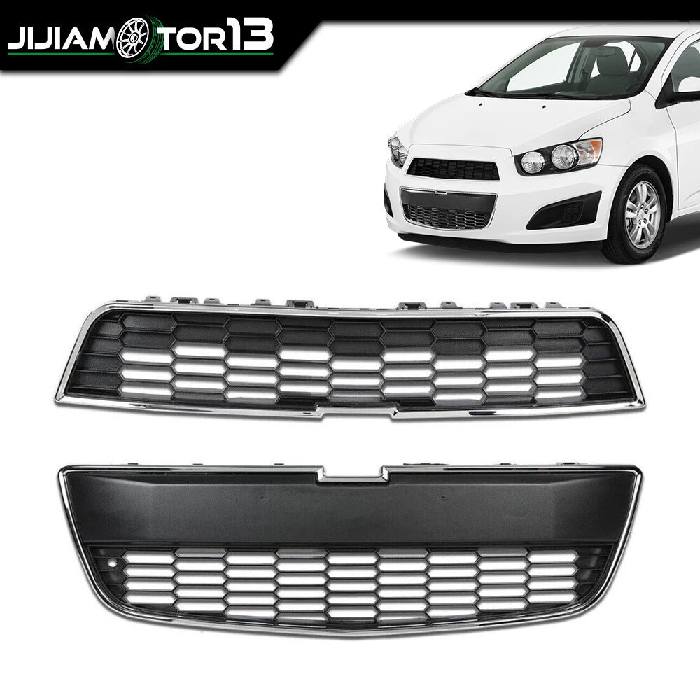 Upper & Lower Bumper Grille for Chevrolet Sonic (2012–2016) J-02HGL45F7TBK