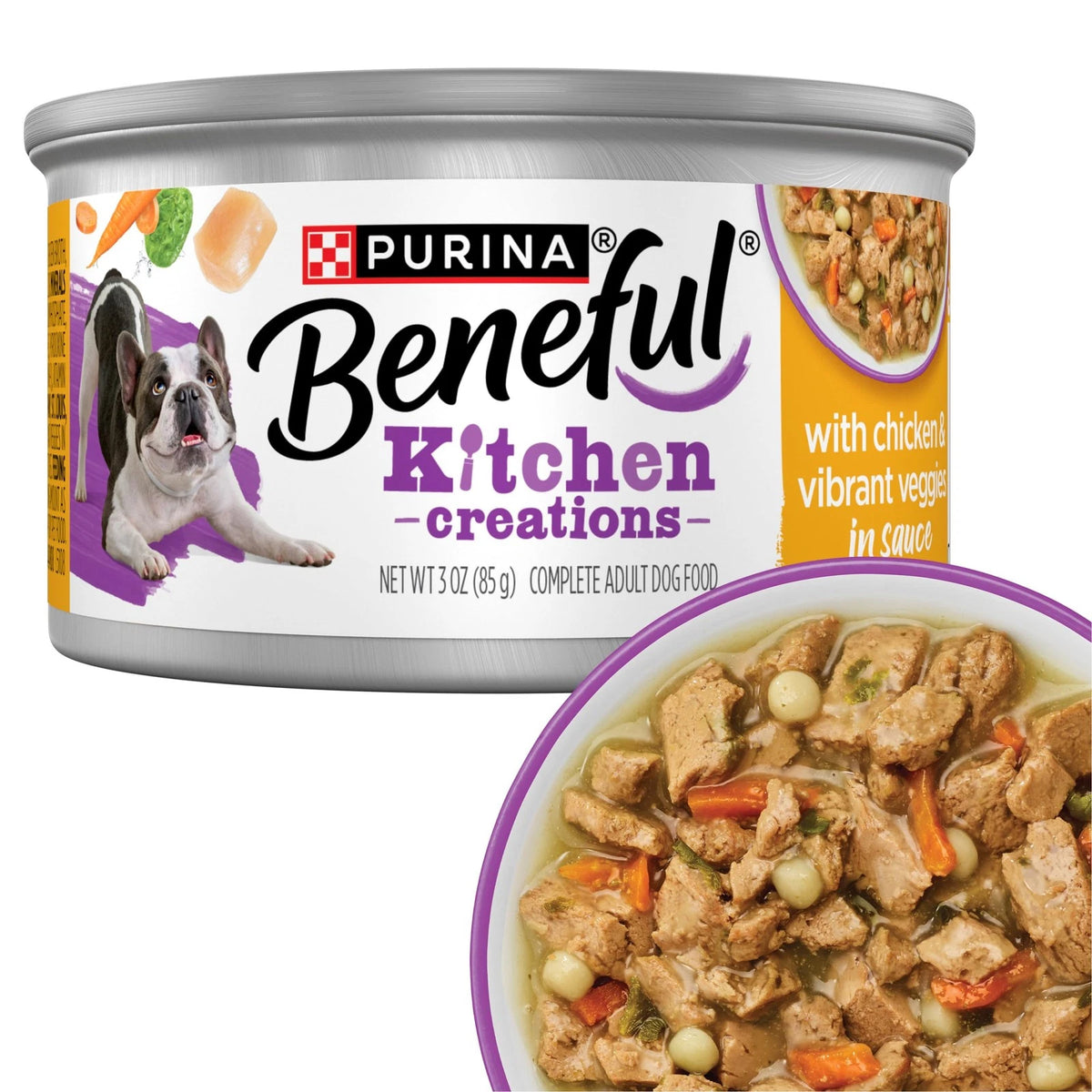 Pack of 12 Purina Beneful Kitchen Creations with Chicken 3 oz