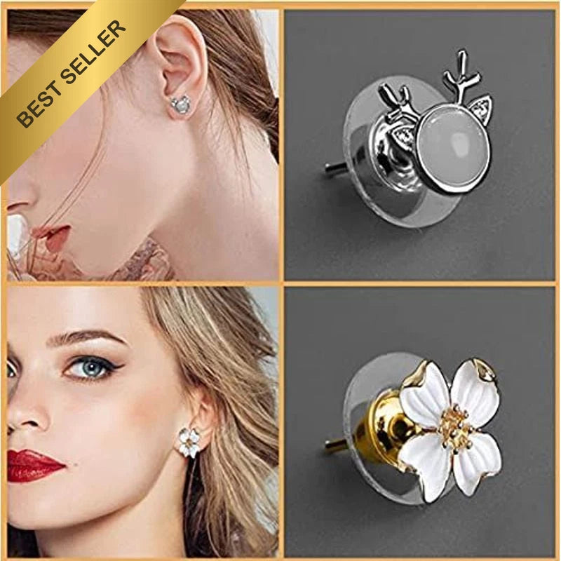100Pcs Earring Backs Lifters for Heavy Droopy Ears - Gold & Silver